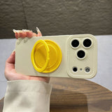 Yellow Stand Minimalist Phone Case For iPhone