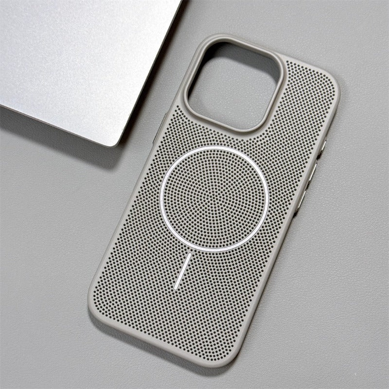 Solid Color Hollow Magnetic Phone Case For iPhone