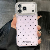 Polka Dot Rhinestone Lens Film Phone Case For iPhone