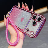 Electroplated Star Diamond Wave Bracelet Phone Case For iPhone