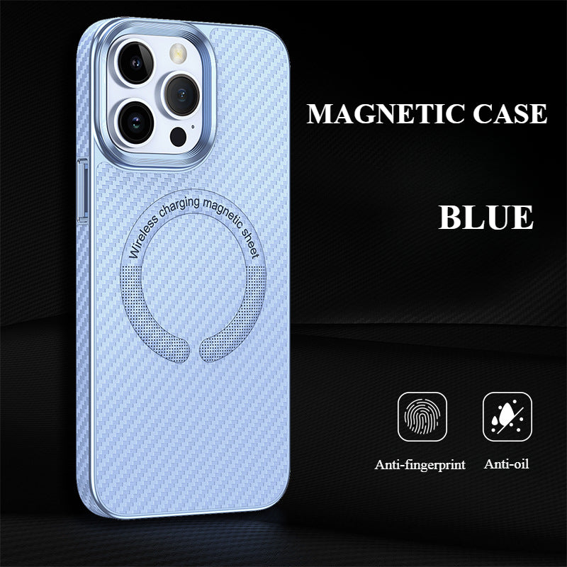 Carbon Fiber Magnetic Phone Case For iPhone