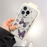 Purple Butterfly Shockproof Phone Case For iPhone