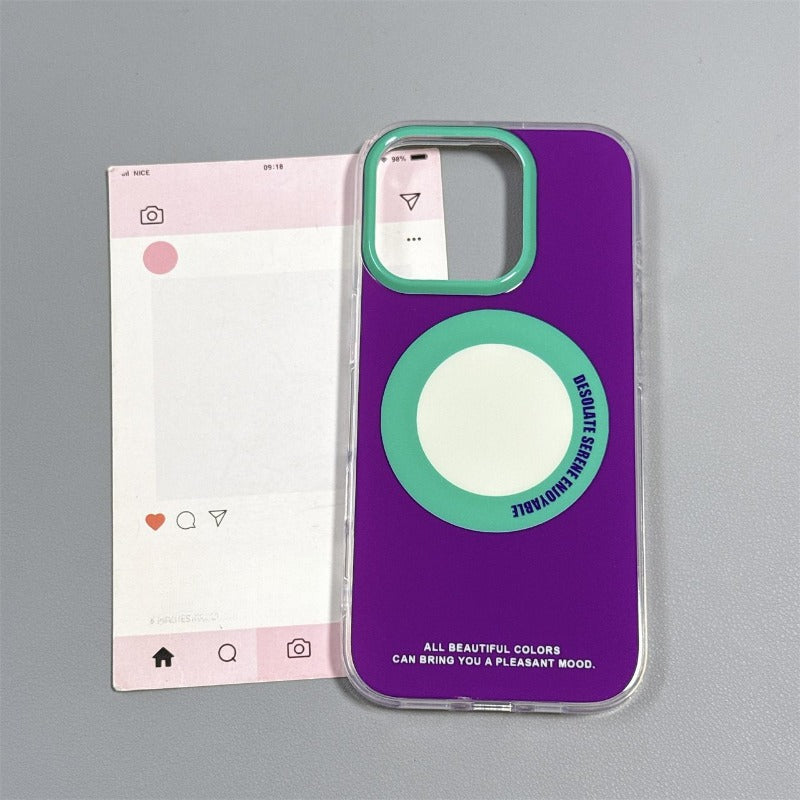 Contrast Color Magnetic Phone Case For iPhone