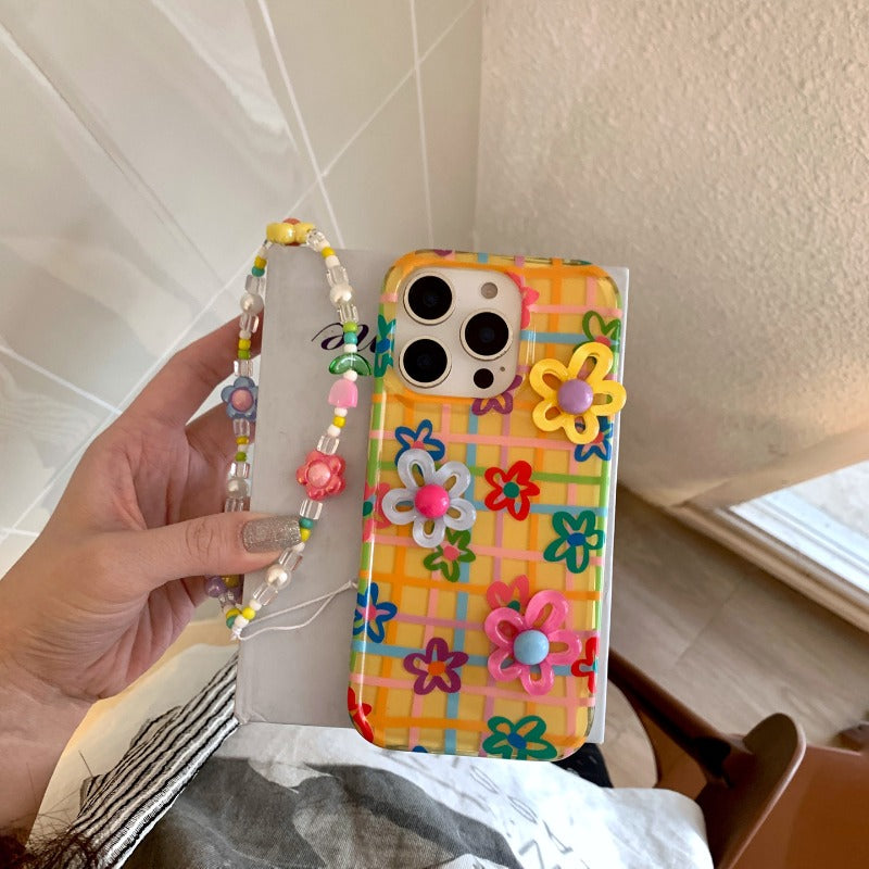 Colorful Lines Flower Phone Case For iPhone
