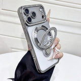 Transparent Flip Stand Card Holder Phone Case For iPhone