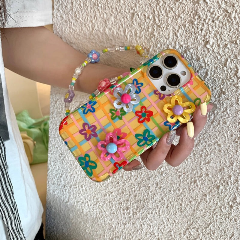Colorful Lines Flower Phone Case For iPhone