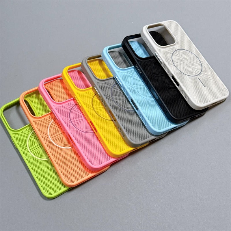 Solid Color Hollow Magnetic Phone Case For iPhone