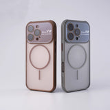 Large Window Magnetic Frosted Phone Case For iPhone