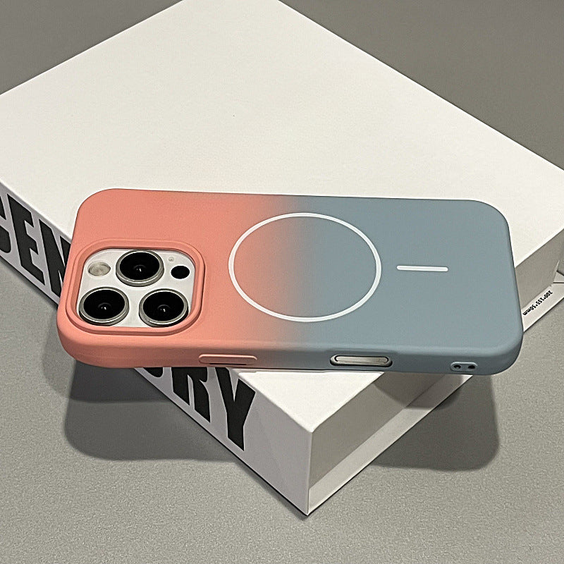 Gradient Thin Circle Magnetic Phone Case For iPhone