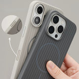 Minimalist Magnetic Phone Case with Metal Buttons For iPhone