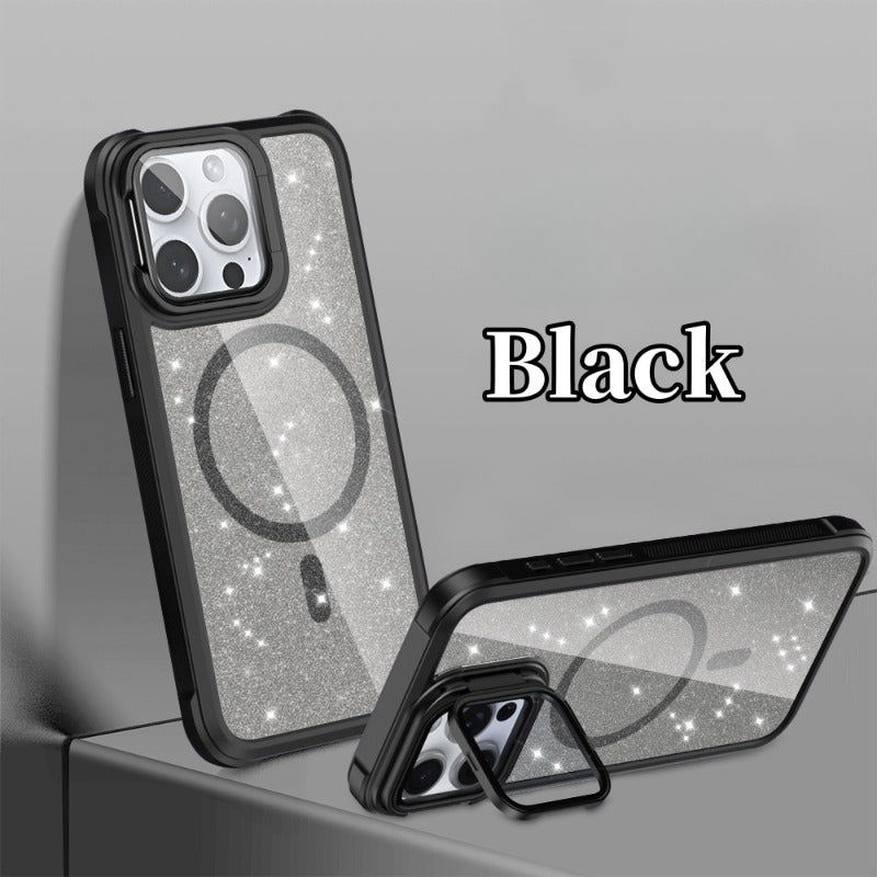 Lens Bracket Magnetic Phone Case For iPhone