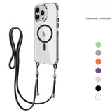 Transparent Magnetic Lanyard Phone Case For iPhone