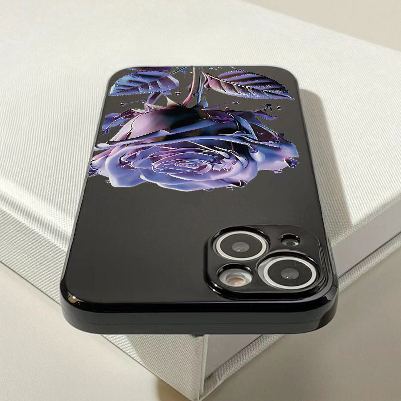 Purple Flower Soft Phone Case For iPhone