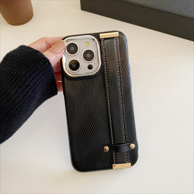 Wristband Metal Ring Lens Phone Case For iPhone