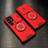 Slide Lens Protection Magnetic Holder Armor Case For Samsung
