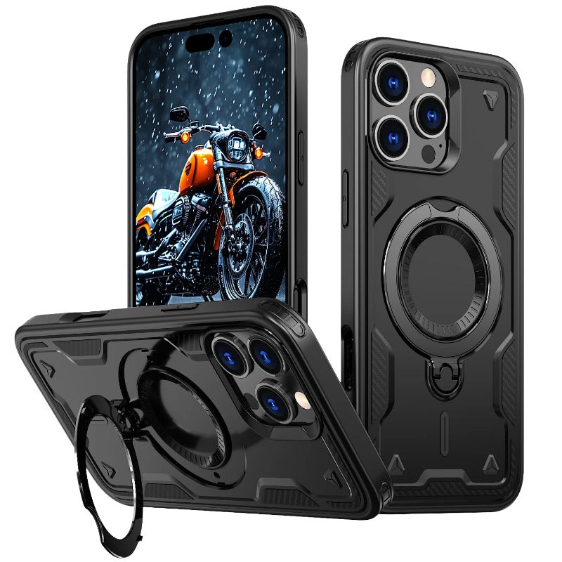 Armor Metal Ring Kickstand Back Case For iPhone