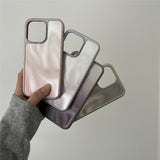 Metallic Paint Fine Sand Wave Pattern Mobile Phone Case For iPhone