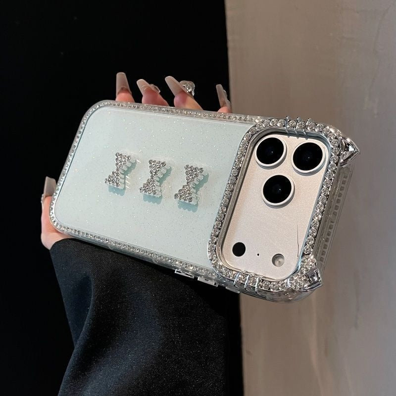 Double-sided Diamond Cat Ear Phone Case For iPhone