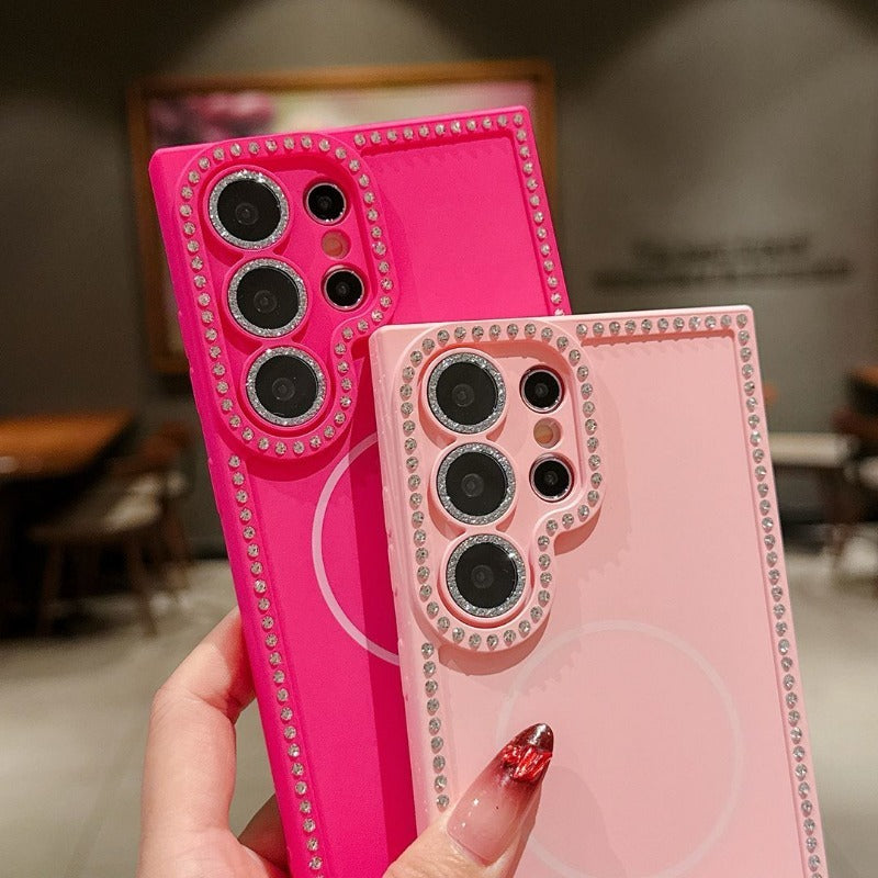 Minimalist Rhinestone Phone Case For Samsung