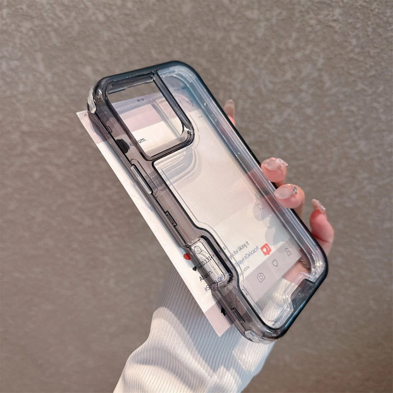 Clear PC+TPU 3 in 1 Anti-drop Armor Phone Case For iPhone