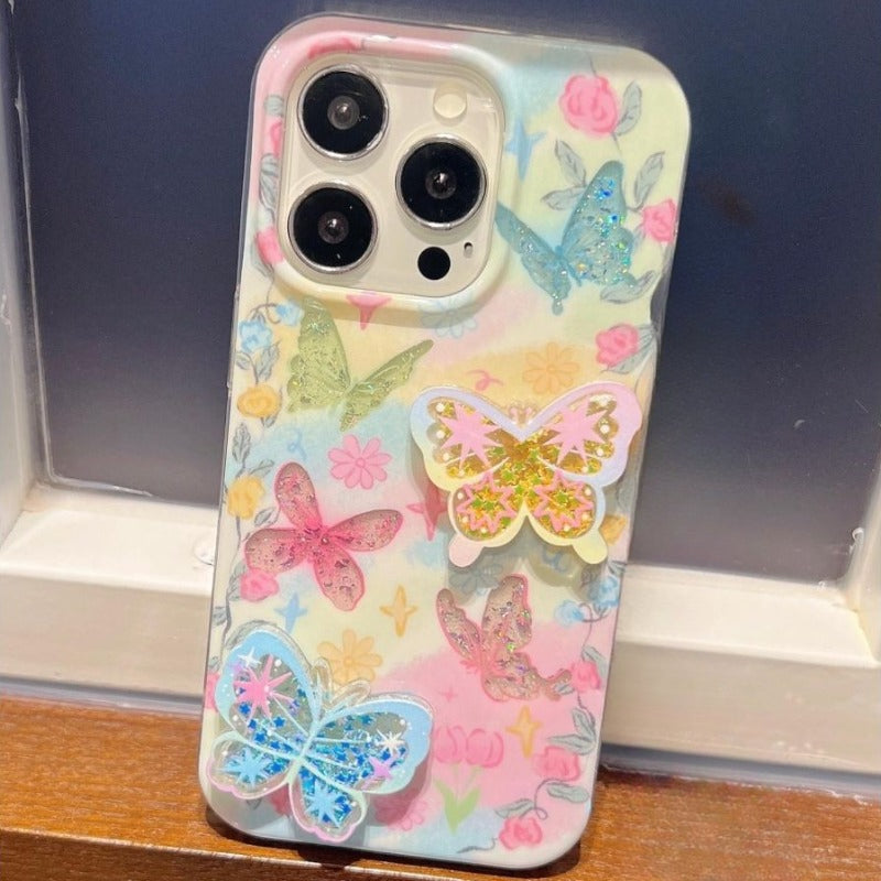 Flower Butterfly Phone Case For iPhone