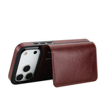 Leather Case with Card Slot and Stand For iPhone