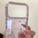 Glittery Transparent Star Phone Case For iPhone