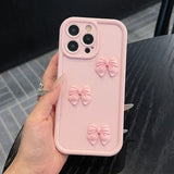 3D Pink Cute Butterfly Silicone Soft Phone Case For iPhone