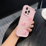 3D Pink Cute Butterfly Silicone Soft Phone Case For iPhone