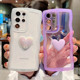 3D love Waves Jelly Soft Slicone Phone Case  For Samsung