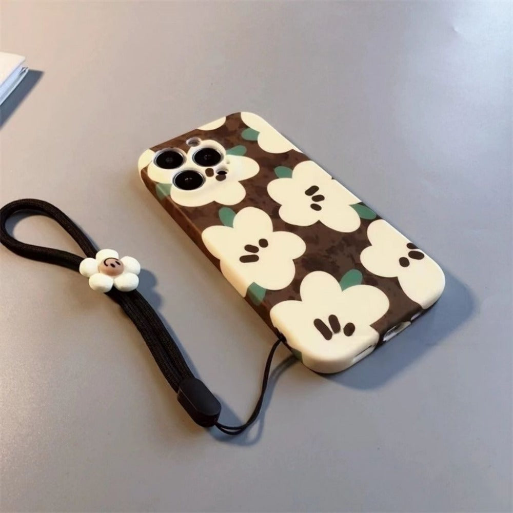 Cartoon Flower Frosted Phone Case For iPhone