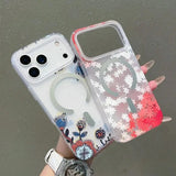 Luxury Flower Pattern For Magsafe Magnetic Case For iPhone