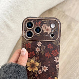Full Screen Retro Vibrant Flower Strap Phone Case For iPhone
