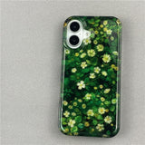 Flowers and Green Leaves Double Layer Phone Case For iPhone