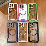 Colorblock Magnetic Phone Case For iPhone