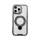 Electroplating Transparent Folding Bracket Mobile Phone Case For iPhone