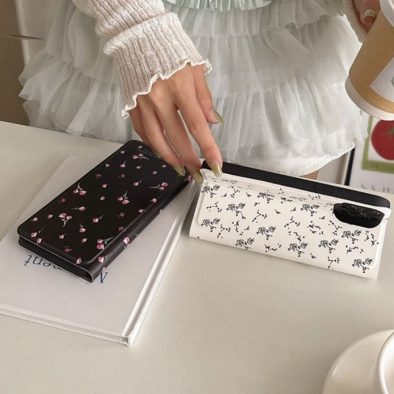 Floral Flip Phone Case For Samsung
