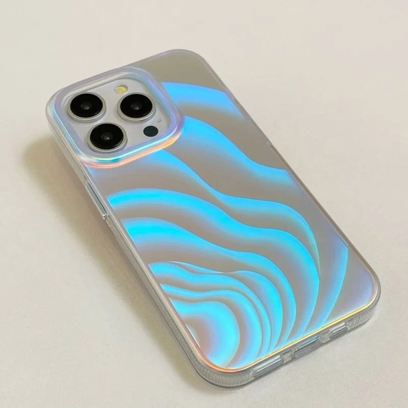 Luxury new Wave laser soft edge hard shell for iPhone