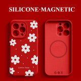 Flower Liquid Silicone Phone Case For iPhone