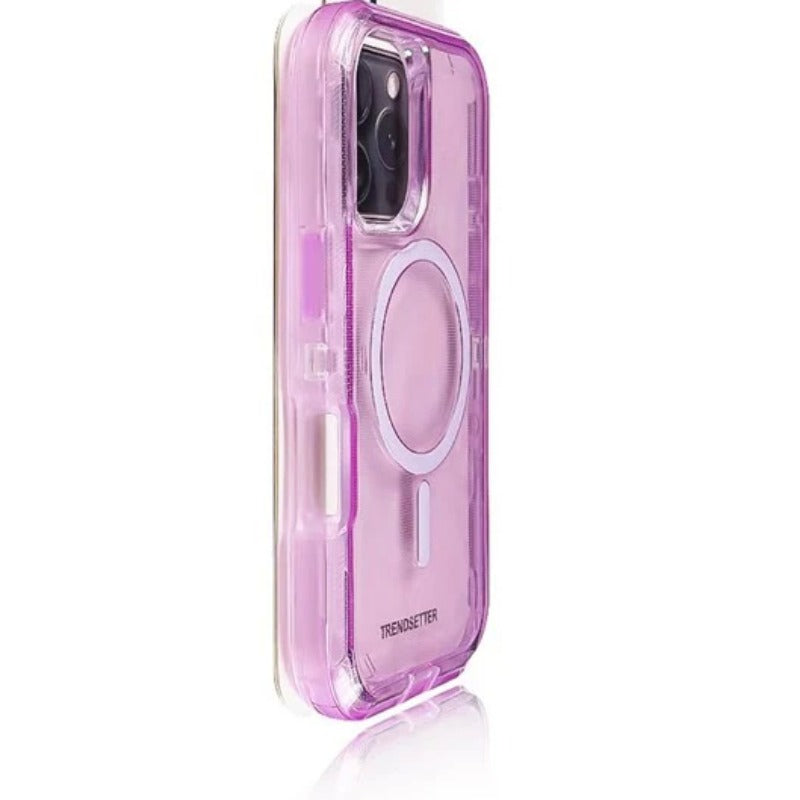 Transparent Blue Magnetic Three-in-one Anti-fall Phone Case For iPhone