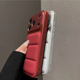 Armor Bumper Large Window Down Jacket Phone Case For iPhone