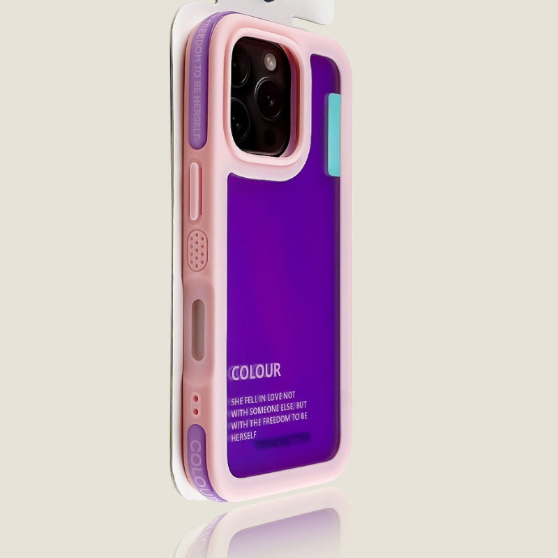 Contrast Color Anti-collision Strip Phone Case For iPhone