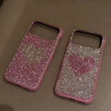 Full Screen Glitter Rhinestone Love Heart Phone Case For iPhone