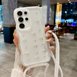 Wave Pattern Crossbody Epoxy Butterfly Phone Case For Samsung