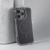 Armor Non-Slip Magnetic Carbon Fiber Pattern Case For iPhone
