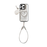 Leather 3D Rivet Heart For iPhone