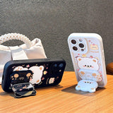 Bear Rotating Mirror Stand Phone Case For iPhone