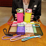 Candy-colored Lanyard Phone Case For iPhone