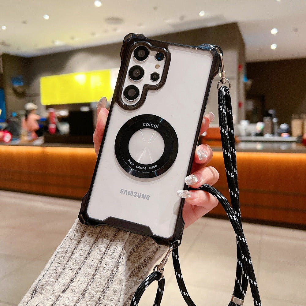 Transparent Crossbody Magnetic Phone Case For Samsung