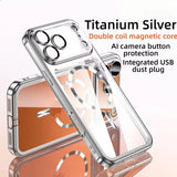 Plating Clear Lens Protector Magnetic Phone Case For iPhone